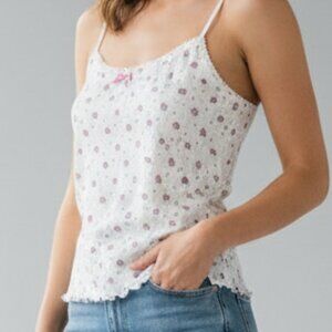 NWT Rumored Camisole Topanga tank with Pink Floral cottage rose Design M